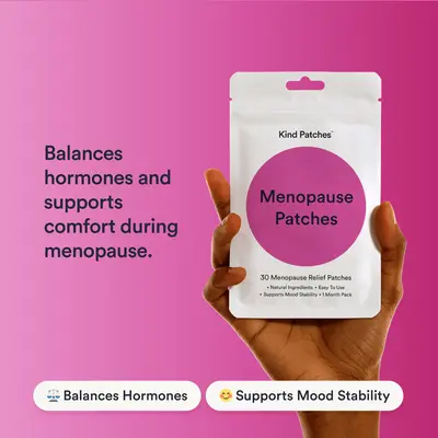 Kind Patches, Menopause Patches, 30 Menopause Relief Patches: Natural Ingredients, Easy To Use, Supports Mood Stability, 1 Mo...