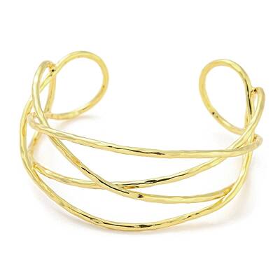 Brass Wire Wrap Cuff Bangle