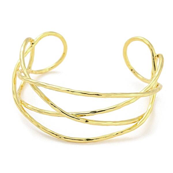 Brass Wire Wrap Cuff Bangle