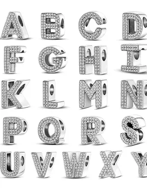 Rhinestone Decorated Letter Shaped Design Charm, 1 Piece Fashionable Alphabet Charm for Women & Girls for DIY Jewelry, Trendy...