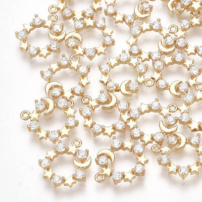 Brass Cubic Zirconia Charms