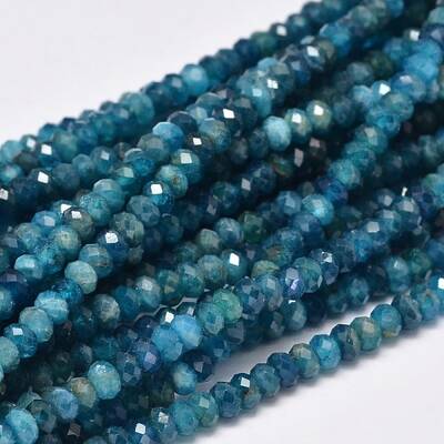 Faceted Rondelle Natural Apatite Bead Strands