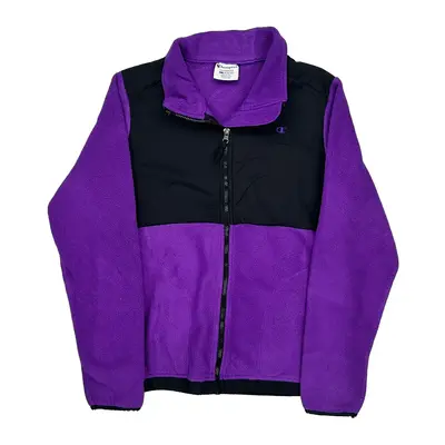 Champion Fleece Jacket - Large Purple Polyester