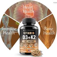 Vitboost Vitamin D3 K2 Supplement - 120 Count - Gluten-Free, USA Made, Healthcare Dietary Healthcare, Fitness   supplement d3...