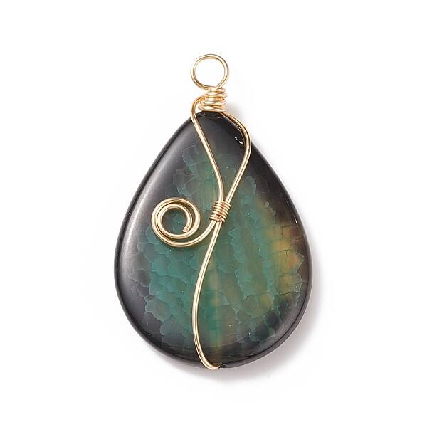 Natural Crackle Agate Pendants
