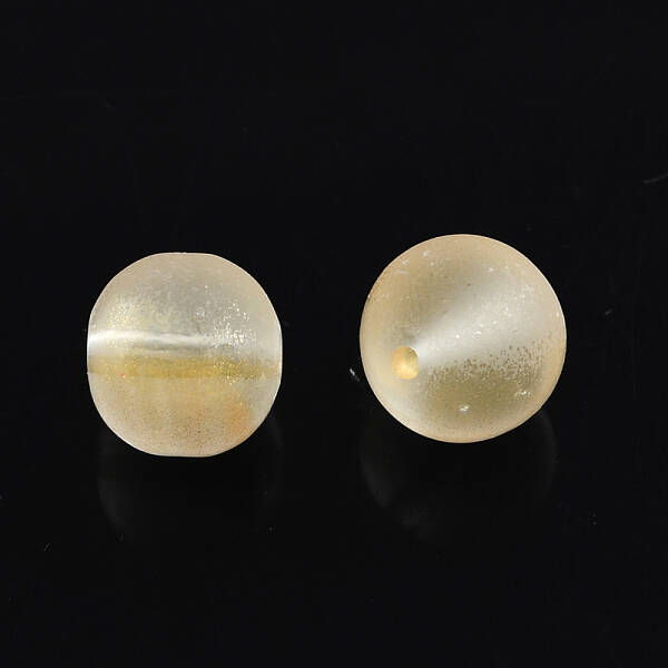 Spray Painted Glass Round Bead Strands