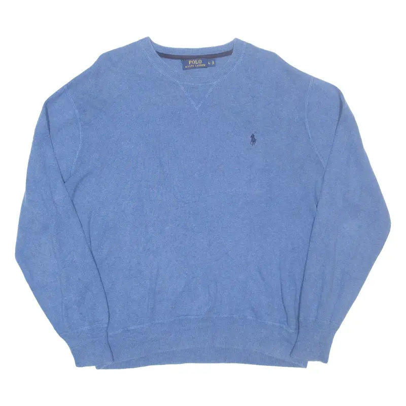 POLO RALPH LAUREN Mens Jumper Blue Tight Knit L