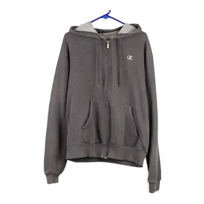 Champion Hoodie - Large Grey Cotton Blend
