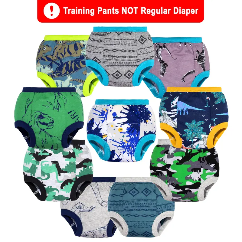 10-Pack Potty Training Pants for Toddlers – Soft Cotton Underwear with Cute Flower Print for Boys and Girls