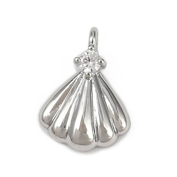 Brass Pave Clear Cubic Zirconia Pendants