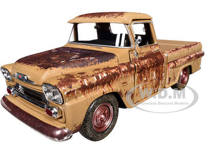 1958 Chevrolet Apache Fleetside Pickup Brown (Rusted) Weathered Treasures Series 1/24 Diecast Model Car by Motormax