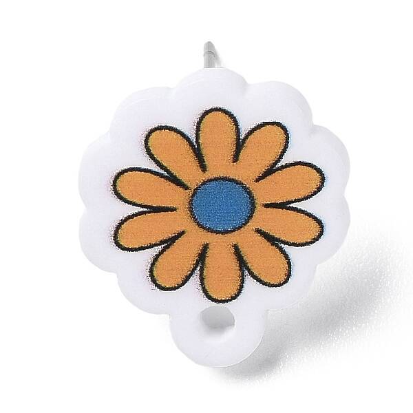 Flower Resin Stud Earrings