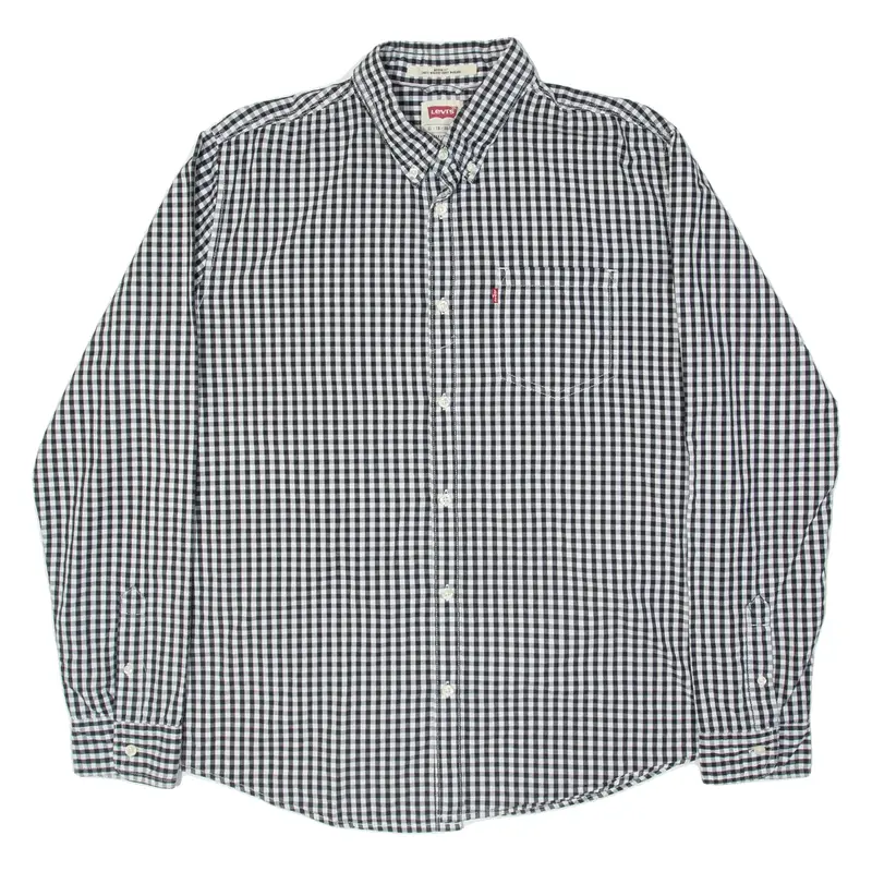 LEVI'S Mens Shirt Black Gingham Long Sleeve XL