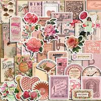 50pcs/Set Floral Series DIY Decor Paper Stickers, Aesthetic Anime Stickers, For Water Bottles, Skateboards, Notebooks, Laptop...