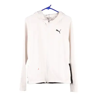 Puma Spellout Hoodie - Small White Cotton Blend