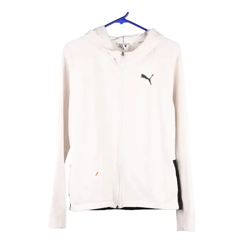 Puma Spellout Hoodie - Small White Cotton Blend