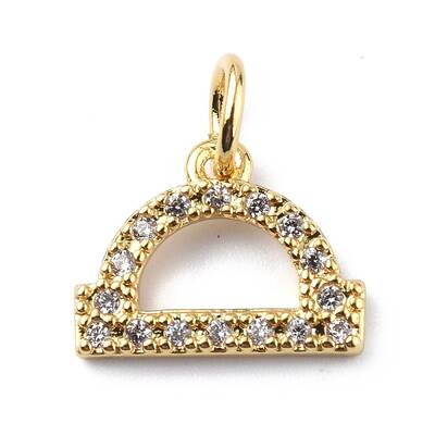 Brass Micro Pave Cubic Zirconia Charms