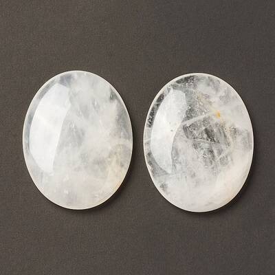 Natural Quartz Crystal Worry Stone for Anxiety Therapy