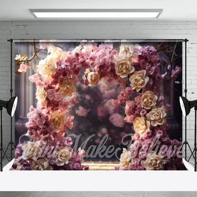Dry Vine Big Floral Arch Door Bokeh Flower Backdrop - Aperturee