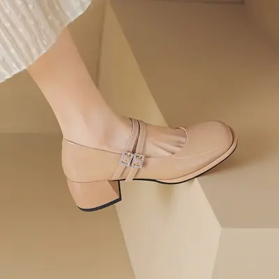 CHIKO Satara Square Toe Block Heels Mary Jane Shoes