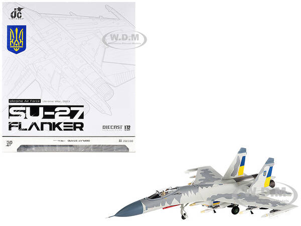 Sukhoi Su-27 Flanker Aircraft Ukraine War (2023) Ukrainian Air Forces 1/72 Diecast Model by JC Wings