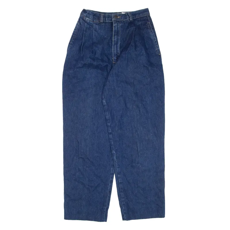CALVIN KLEIN Made In USA Pleated Jeans Blue Denim Regular Mom Womens W24 L26