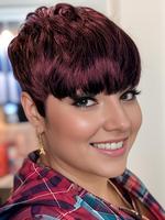 Short Straight Pixie Wigs Natural Human Hair Wigs for Women, Gorgeous Fluffy Wigs with Bangs, Human Hair Full Machine Wigs fo...