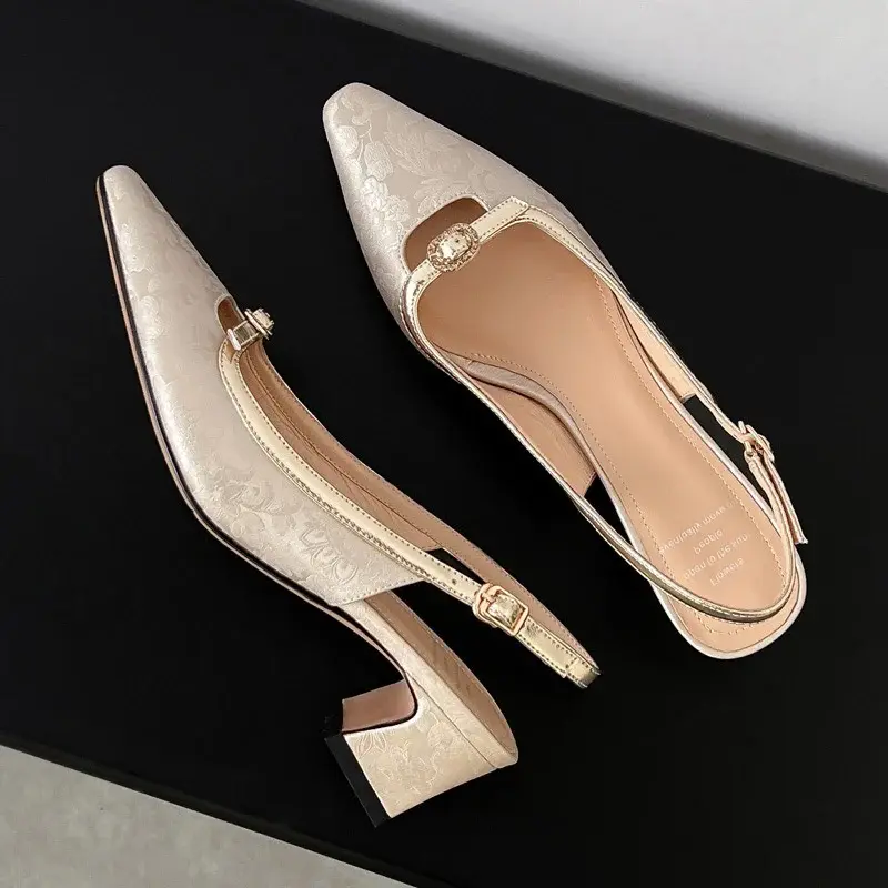 CHIKO Kelly Pointy Toe Block Heels Slingback Shoes