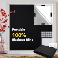 Deconovo Portable DIY Blackout Blinds (Pack of 1) - Hook and Loop Strips Blackout Window Cover, No Drill Shade for Windows, D...