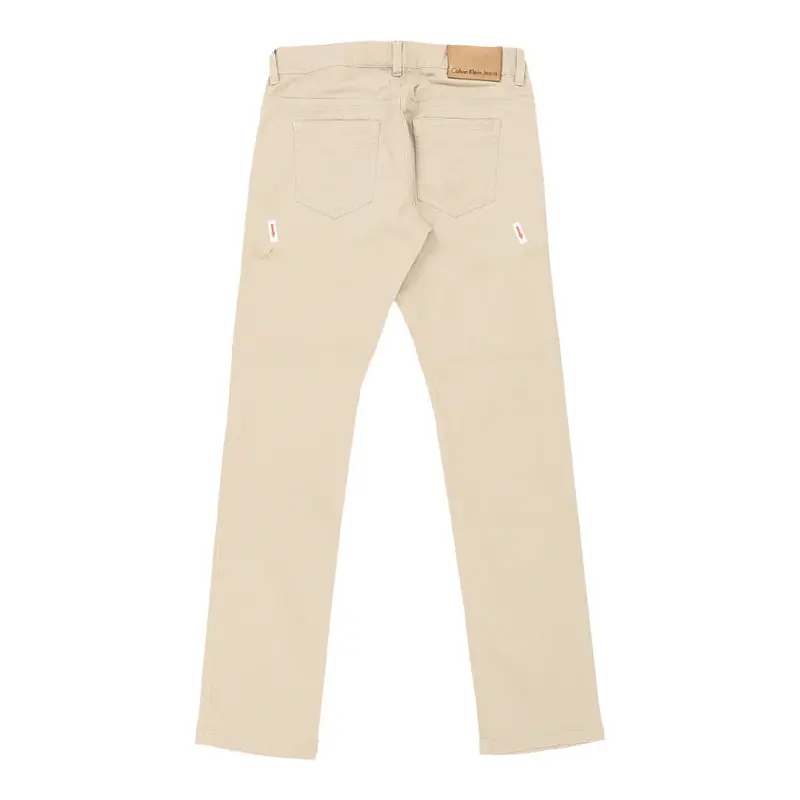 Calvin Klein Jeans Trousers - 28W UK 6 Beige Cotton