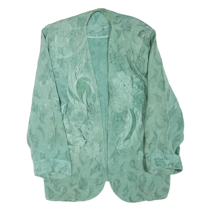 Womens Kimono Top Green Long Sleeve Floral L
