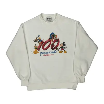 Disney Graphic Sweatshirt - Small White Cotton