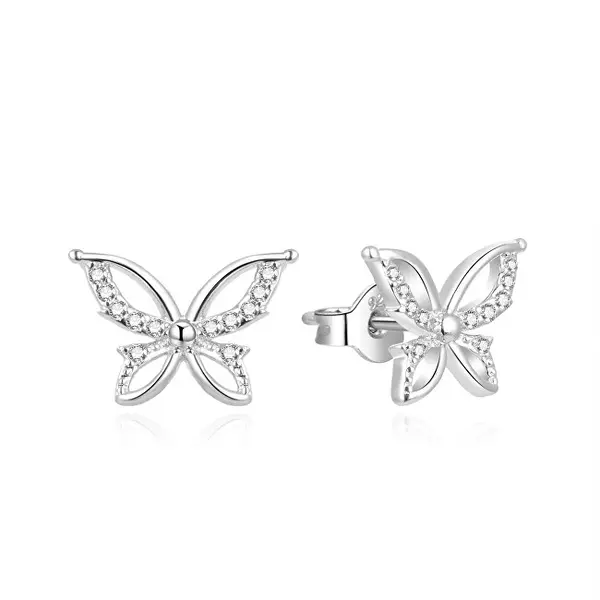 Beneto Fascinating silver butterfly earrings AGUP757L