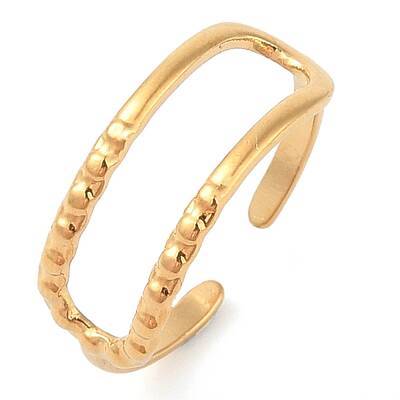 Ion Plating(IP) 304 Stainless Steel Open Cuff Rings for Women
