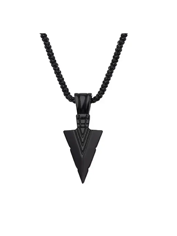 Vintage Triangle Charm Matching Chains Necklace, 2024 Trendy Goth Mens Jewelry for Daily Wear, All-match & Exquisite Men Acce...