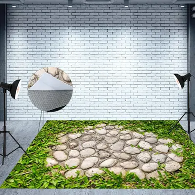 Cobblestone Road Natural Plant Leaves Floor Mat - Aperturee