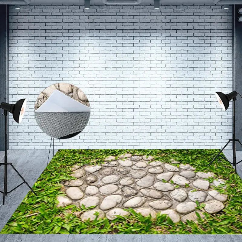 Cobblestone Road Natural Plant Leaves Floor Mat - Aperturee