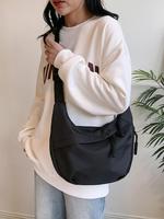 Women's Minimalist Solid Color Nylon Hobo Bag, Fashionable Large Capacity Crossbody Bag for Daily Used, Casual Trendy Versati...