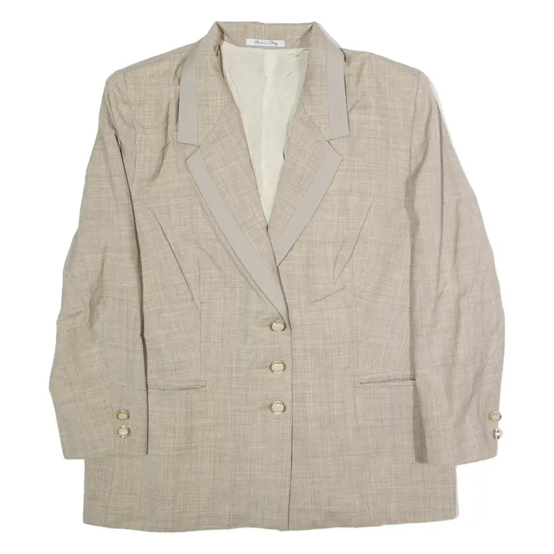 LA MADELEINE Womens Blazer Jacket Grey Wool XL