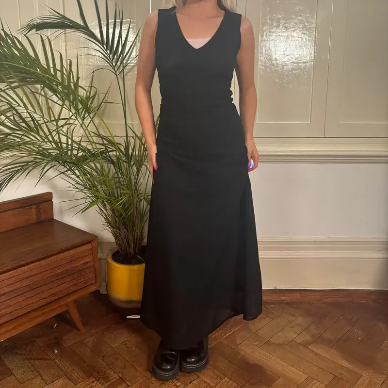 Stefanel Maxi Dress - Medium Black Nylon