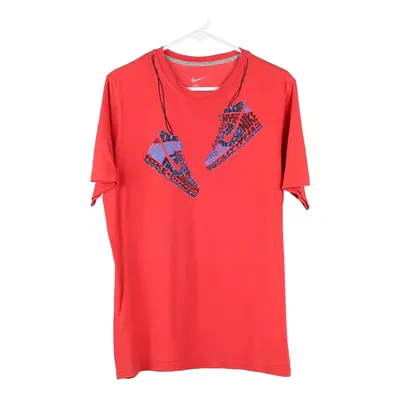 Nike Graphic T-Shirt - XL Red Cotton Blend