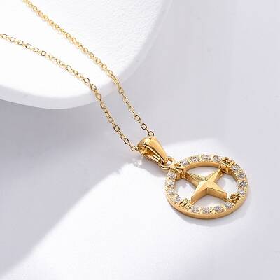 304 Stainless Steel Crystal Rhinestone Helm Pendant Necklaces