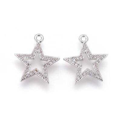 Brass Micro Pave Cubic Zirconia Pendants