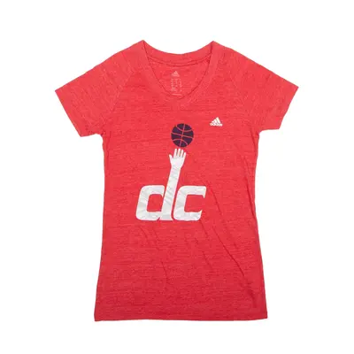 ADIDAS Washington Wizards 2014 T-Shirt Red V-Neck Short Sleeve Womens M