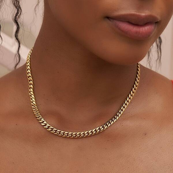 8mm Stylish Stainless Steel Curb Chain Necklaces for Women Men
