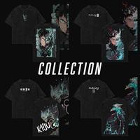 Collection Limited Kaiju No. 8  Anime Double Printed Oversize Lightweight Acid Washed Tee anime lover, anime merch