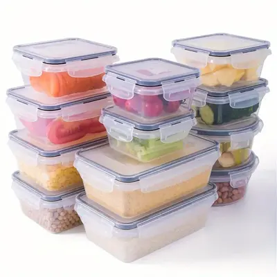 Food Storage Box, 3 Counts Clear Food Storage Container with Lid, Refrigerator Food Storage Box for Home Dormitory Dining Roo...