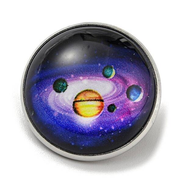Round Glass Brooches