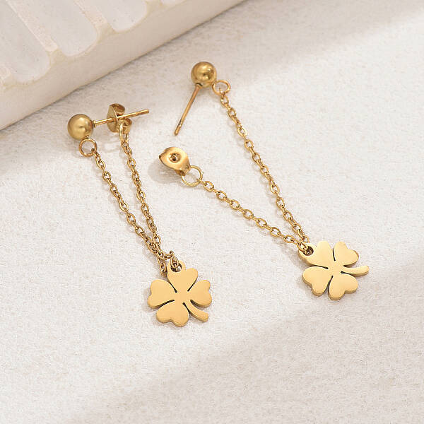 18K Gold Plated Cartoon Tassel Stud Earrings for Women