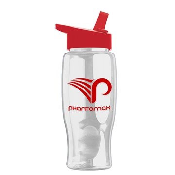 200 Custom Poly-pure - 27 oz Transparent Bottle with Flip Straw ...